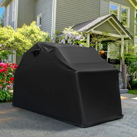 Outdoor Motorcycle Shelter Waterproof Motorbike Storage Tent with Cover-Black