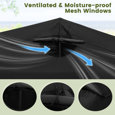 Outdoor Motorcycle Shelter Waterproof Motorbike Storage Tent with Cover-Black