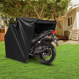Outdoor Motorcycle Shelter Waterproof Motorbike Storage Tent with Cover-Black