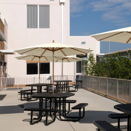 300 cm wooden garden umbrella Can be bent by 30 on both sides, beige