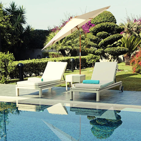 300 cm wooden garden umbrella Can be bent by 30 on both sides, beige