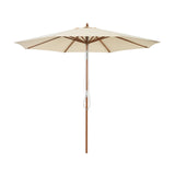 300 cm wooden garden umbrella Can be bent by 30 on both sides, beige