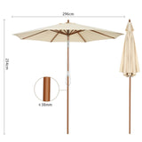 300 cm wooden garden umbrella Can be bent by 30 on both sides, beige