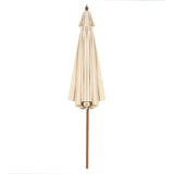 300 cm wooden garden umbrella Can be bent by 30 on both sides, beige