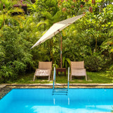 270 cm wooden garden umbrella Can be bent by 30 on both sides, beige