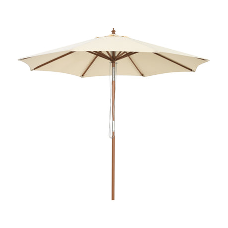 270 cm wooden garden umbrella Can be bent by 30 on both sides, beige