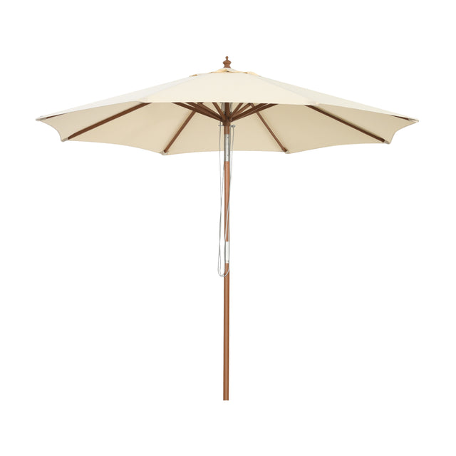 270 cm wooden garden umbrella Can be bent by 30 on both sides, beige