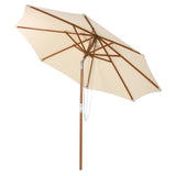 270 cm wooden garden umbrella Can be bent by 30 on both sides, beige