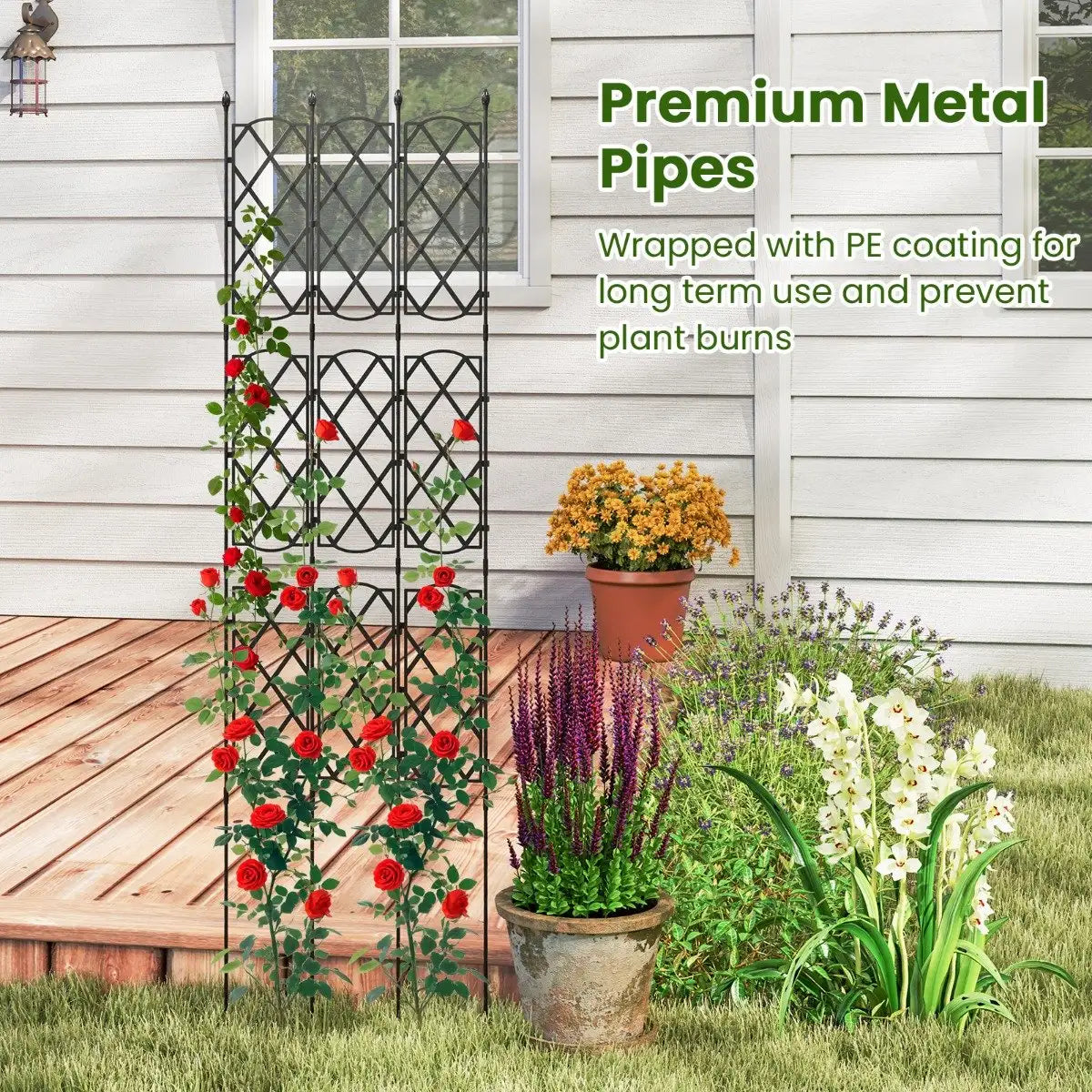 3-Pack Outdoor Plant Support Frame for Raised Garden Bed