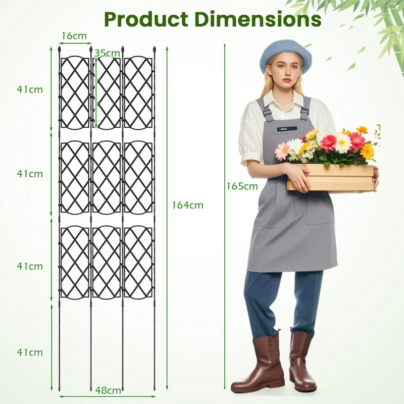 3-Pack Outdoor Plant Support Frame for Raised Garden Bed