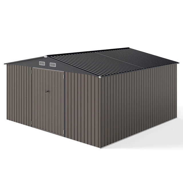 Outdoor Storage Shed Large Utility Tool House with 4 Air Vents-Grey