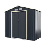 Outdoor Storage Shed with 4 Vents and Double Sliding Door-213x127cm Storage Shed