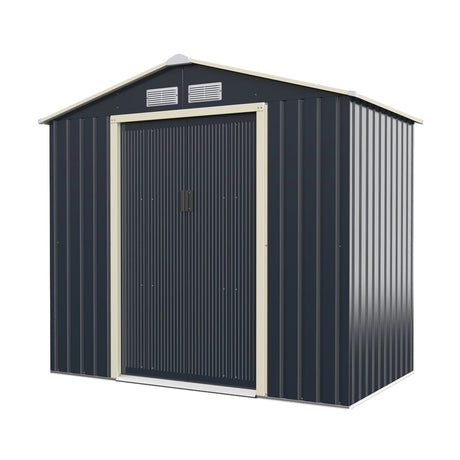 Outdoor Storage Shed with 4 Vents and Double Sliding Door-213x127cm Storage Shed