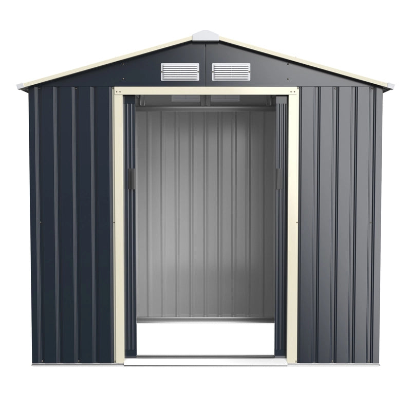 Outdoor Storage Shed with 4 Vents and Double Sliding Door-213x127cm Storage Shed