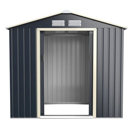 Outdoor Storage Shed with 4 Vents and Double Sliding Door-213x127cm Storage Shed