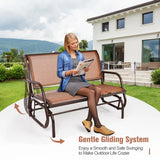 Loveseat Rocking Bench Chair for Patio &amp; Backyard-Brown