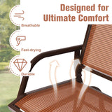 Loveseat Rocking Bench Chair for Patio &amp; Backyard-Brown