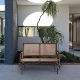 Loveseat Rocking Bench Chair for Patio &amp; Backyard-Brown