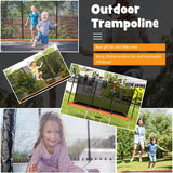 8 FT x 14 FT Rectangular Trampoline with Enclosure Net-Orange