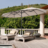 460 cm Double Sided Outdoor Umbrella with Crank Handle-Beige