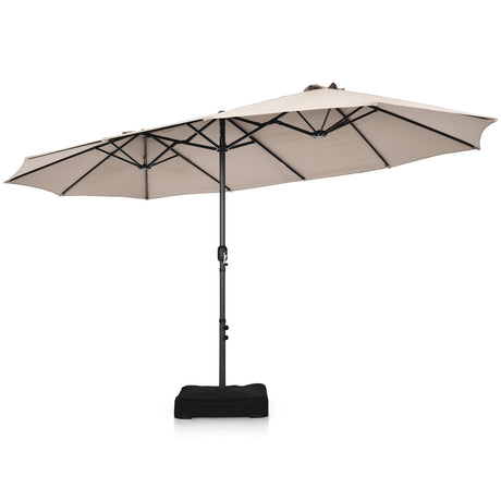 460 cm Double Sided Outdoor Umbrella with Crank Handle-Beige