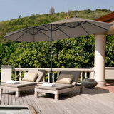 460 cm Double Sided Outdoor Umbrella with Crank Handle-Brown