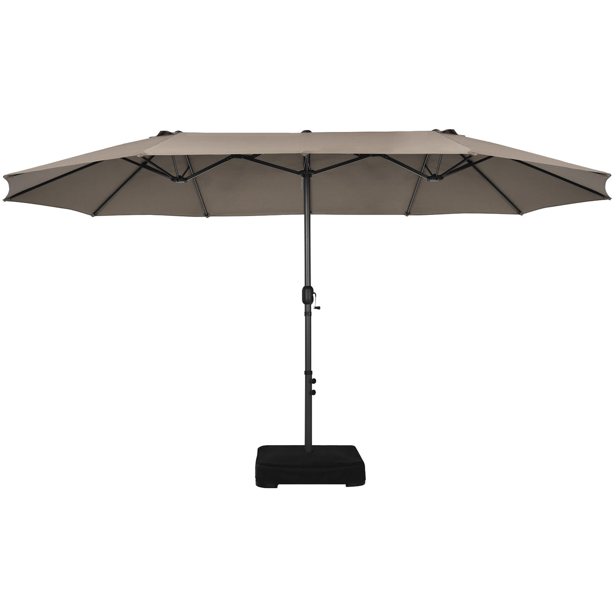 460 cm Double Sided Outdoor Umbrella with Crank Handle-Brown