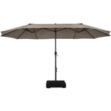 460 cm Double Sided Outdoor Umbrella with Crank Handle-Brown