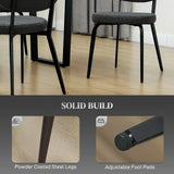 HOMCOM Set of Four Boucle Dining Chairs - Black