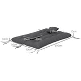 Outsunny Back and Seat Cushion Replacement with 2 Pillows, Patio Chair Cushions Set with Ties, Charcoal Grey