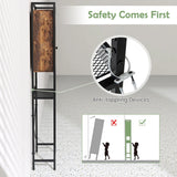 Over-The-Toilet Storage Cabinet with Heavy-Duty Metal Frame 2-door Freestanding-Rustic Brown
