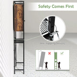 Over-The-Toilet Storage Cabinet with Heavy-Duty Metal Frame 2-door Freestanding-Rustic Brown