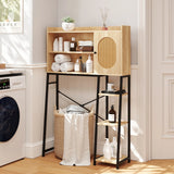 Over The Toilet Storage Cabinet with PE Rattan Door and Adjustable Shelf-Natural