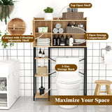 Over The Toilet Storage Cabinet with PE Rattan Door and Adjustable Shelf-Natural