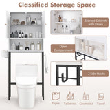 Over The Toilet Storage Cabinet with 2 Doors and Adjustable Shelf-White