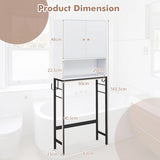 Over The Toilet Storage Cabinet with 2 Doors and Adjustable Shelf-White