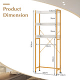 Over The Toilet Storage Rack with Hooks and Adjustable Bottom Bar-White