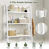 3-Tier Over The Toilet Storage Shelf with Adjustable Bottom Bar-White