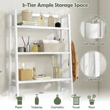 3-Tier Over The Toilet Storage Shelf with Adjustable Bottom Bar-White
