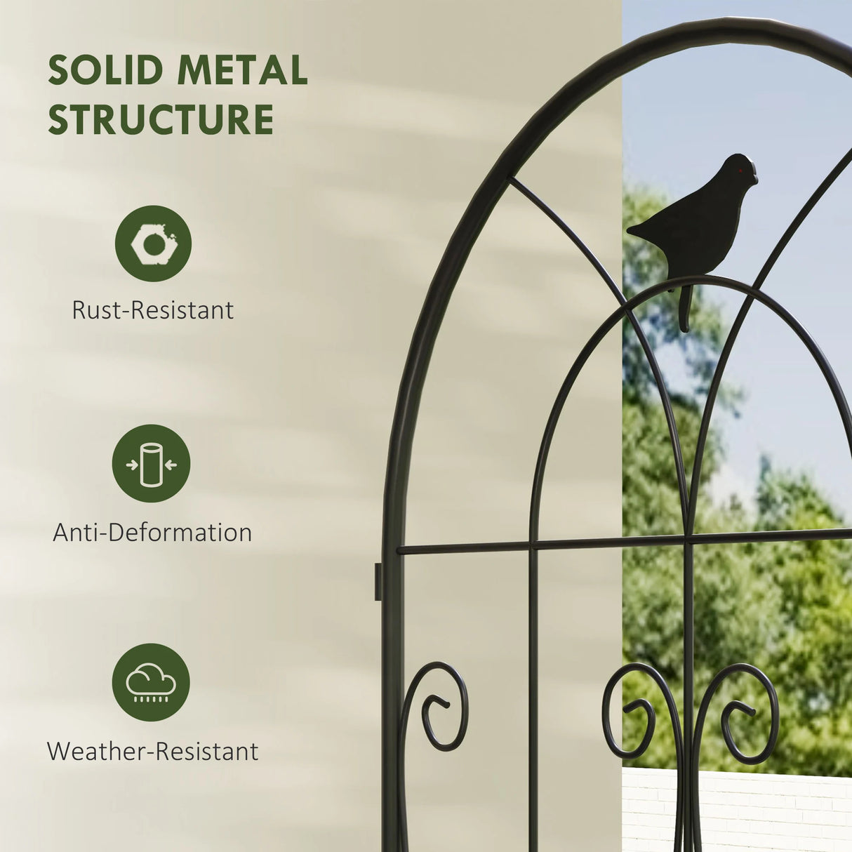 Outsunny Set of 2 Garden Trellis, Metal Fence Panels for Climbing Outdoor Plants, Flowers, 180 x 50cm