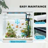 PawHut 28L Glass Aquarium Fish Tank with Filter, LED Lighting, for Betta, Guppy, Mini Parrot Fish, Shrimp, 38 x 26 x 39.5cm