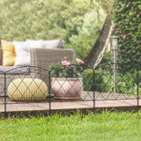 Outsunny 3m Decorative Metal Garden Fence - Diamond and Swirl Pattern