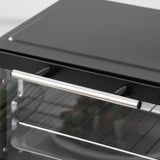 HOMCOM Mini Oven, 9L Countertop Electric Grill, Toaster Oven with Adjustable Temperature, Timer, Dishwasher Safe Baking Tray and Wire Rack, 750W, Black