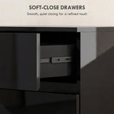 HOMCOM Chest of Drawers, 4-Drawer Storage Cabinets, Modern Dresser, Storage Drawer Unit for Bedroom