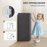 HOMCOM High Gloss Chest of Drawers, 4-Drawer Storage Cabinets, Modern Dresser for Bedroom, Grey