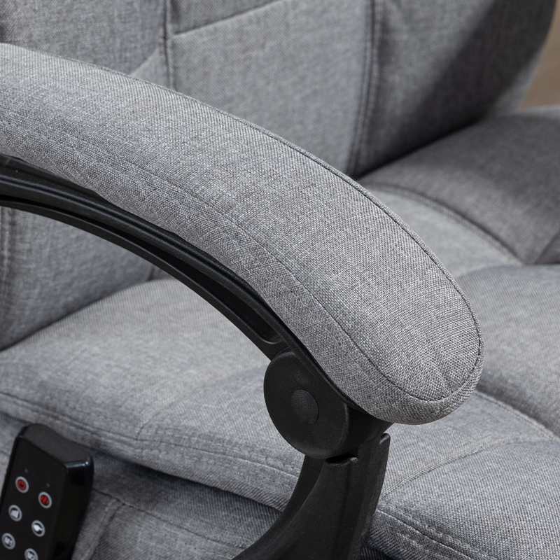 Vinsetto Office Chair with 6-point Vibration Massage and Heat, Computer Chair with Adjustable Height, Head Pillow, Footrest for Home, Grey