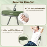 HOMCOM Set of Four Folding Corduroy Seat Chairs - Green