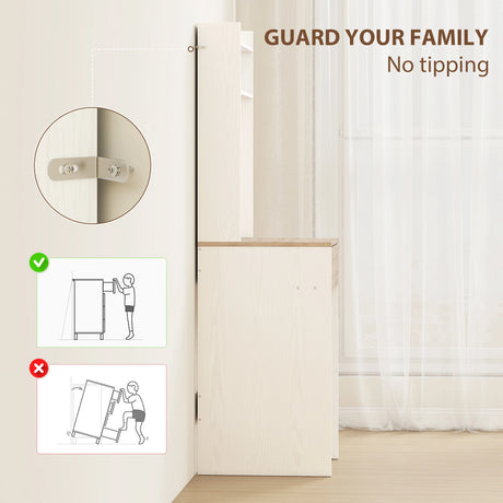 HOMCOM Small Vanity Desk with Mirror and LED Lights, Compact Dressing Table with Drop Leaf, Open Shelves and Drawer, White