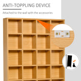 HOMCOM CD Storage Unit with Adjustable Shelves, 89 x 130.5 cm, Beech Wood Finish