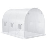Outsunny 3 x 2 x 2m Polytunnel Greenhouse Replacement Cover ONLY Winter Garden Plant PE Cover for Tunnel Walk-in Greenhouse with Roll-up Windows Door Outdoor, White